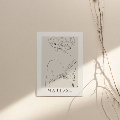 【0605】アートポスター　Henri Matisse Portrait Drawing Art Print　マティス　北欧　海外インテリア