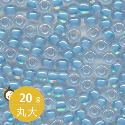MIYUKI シードビーズ 丸大 8/0 約3mm #221(#782) スカイブルーライン(クリスタル中染ラスター) 20グラムバラ 約780粒入り（MIYUKI-SE-CLL-8-221）