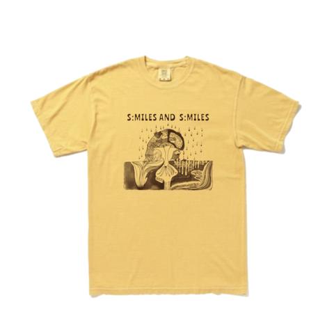 キノコ　カエル　ガーメントダイ　Ｔシャツ　~ mushroomFrog ~　Mustard  ブラウン　