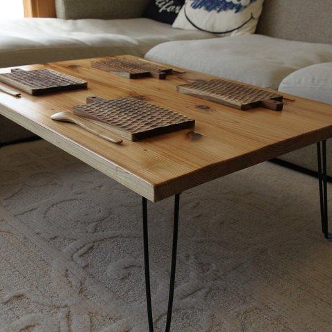 折りたたみ　テーブル　ローテーブル　カフェ　アイアン風　ナチュラル　ウッド　ロー　アウトドア　hono-A19030B-NTR