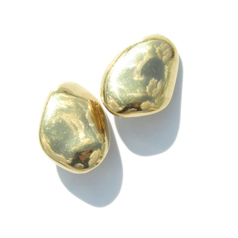 「YVES SAINT LAURENT」Vintage gold tone beans earrings