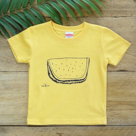 モノクロすいかベビー＆キッズＴシャツ Banana 90 100 110 120 130 140