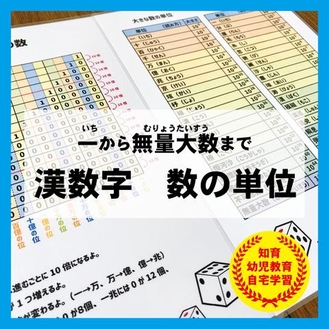 漢数字　一から無量大数　数字　国語　知育教材　幼児教育