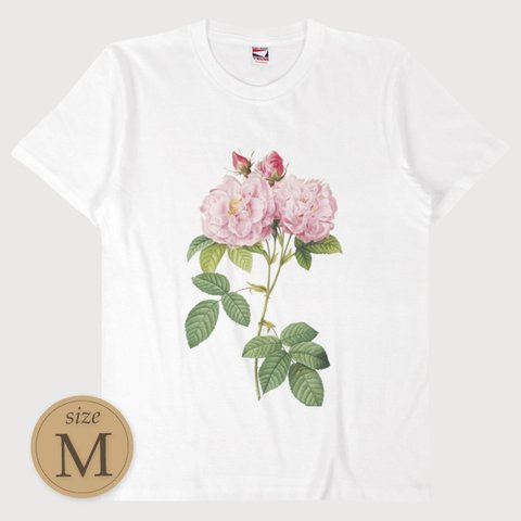 M〔T0002〕Les Roses（574530）／ルドゥーテ／バラ／薔薇／ローズ／【Les Roses Collection】S M L XL Tシャツ