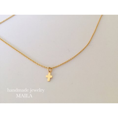 14kgf/極小 cross necklace