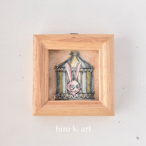 ミニ原画 * ぬいぐるみうさぎの小屋*