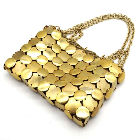 60s Vintage gold metal parts chain party bag