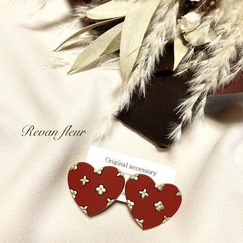 ◆再販◆Red heart earring