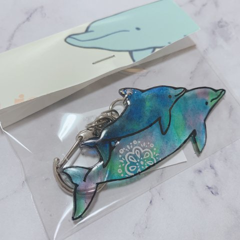 親子イルカ🐬キーホルダー