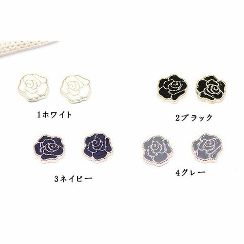 A1854_4   60個  デコパーツ 薔薇 12×12mm アクリル エポ付  3X【20ヶ】