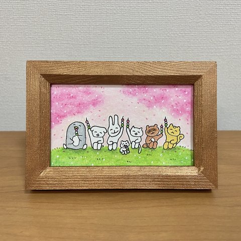 ミニ原画「3色だんご」(額装)