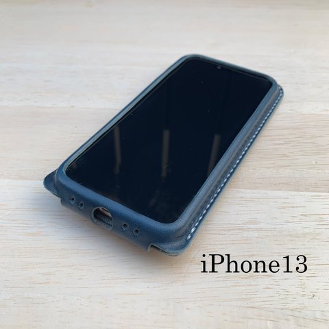 【新作】手縫い本革のiPhone13　カバー ケース　栃木レザー【名入れ無料・選べる革とステッチ】