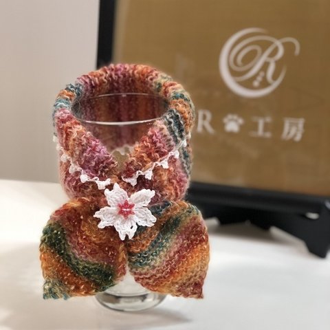 🌸フラワー🎀リボンマフラー🧣