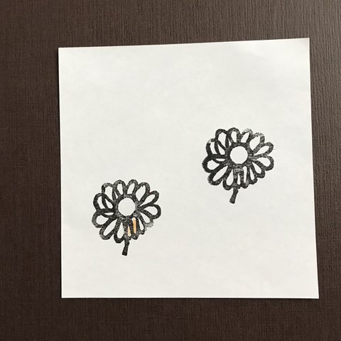 消しゴムはんこ　手描き　花