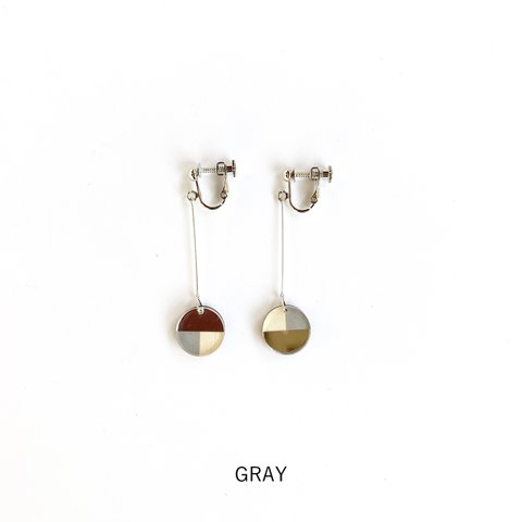 スイングスリートーンミラーイヤリング/gray-silver