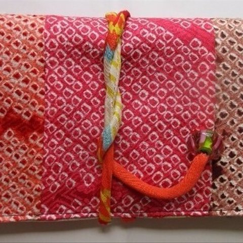 ７３５２　絞りの羽織で作った和風財布・ポーチ　＃送料無料