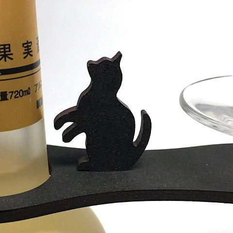 【送料￥94】 おねだり【黒猫】木製グラスハンガー