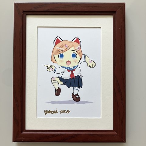 【アート】　かわいい猫の絵　白猫さん「はい！オッケー」