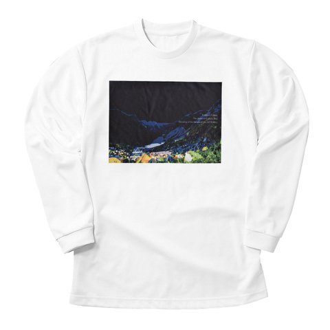 涸沢カール 夏 夜 Tシャツ 長袖Tシャツ ホワイト ドライ 吸水速乾 山 登山