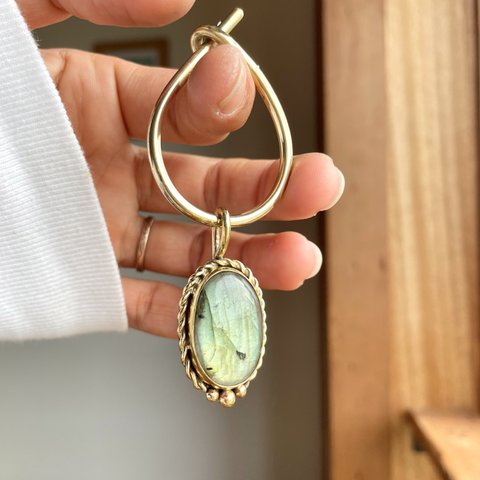 【brass】 key ring ꕥ labradorite ✴︎