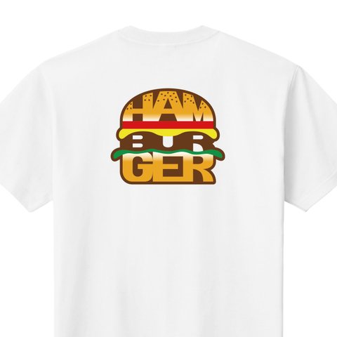 ハンバーガーTシャツ【カラー：ホワイト】