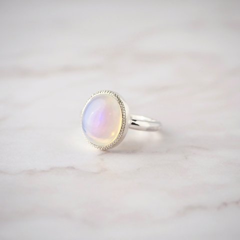 Opal ring -オパール ウォーターオパール プレシャスオパール 1点もの 彫金 天然石リング アクセサリー シンプルリング ジュエリー 重ね付け おしゃれ-