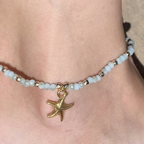 ✨anklet✨ゴールドのヒトデ⭐️ブルー