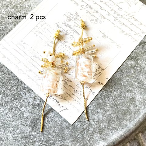 【NEW】２pcs★charm・glass mix（ガラスミックスチャーム)