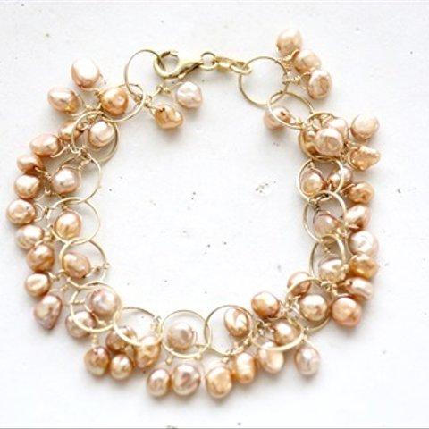 14KGF　　pearl bracelet[br2965] 