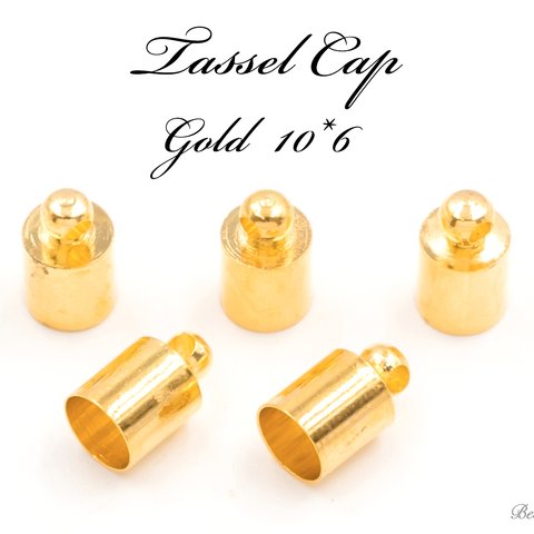 ZG-183【60個】＊タッセルキャップ＊10×6mm【ゴールド】紐留め カツラ ビーズキャップ