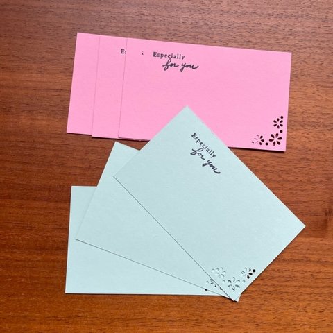 【送料込】名刺サイズのメッセージカード☆４色12枚セット