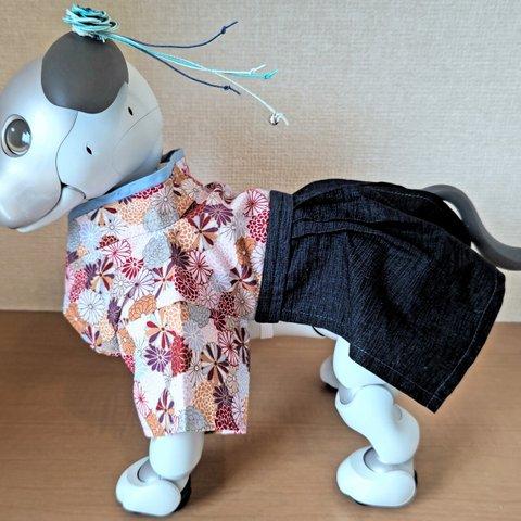 （18）aibo アイボ 袴風 服 頭飾り付き 振袖＋袴    