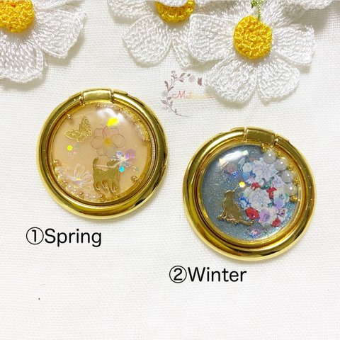 スマホリング *Winter&Spring猫ちゃん2種*