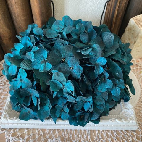 アジサイメタリックブルーグリーンノア小分け❣️ハンドメイド花材プリザーブドフラワー
