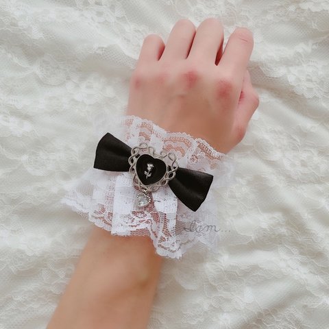 lace ribbon cuffs 両手セット
