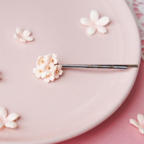  満開の桜の花束　ヘアピン