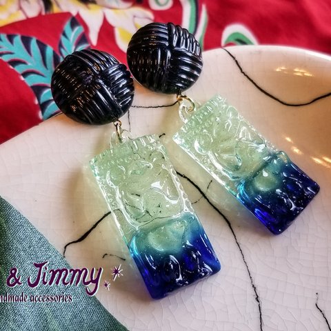 🍸Cocktail TIKI ピアス・イヤリング earrings🍸【ブルーハワイ】