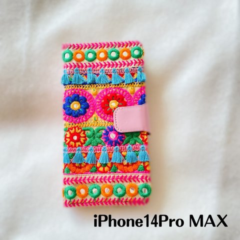 刺繍iPhone14プロMaxケース