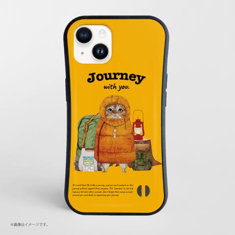 「Journey with you キャンパーのネコ」耐衝撃グリップiPhoneケース