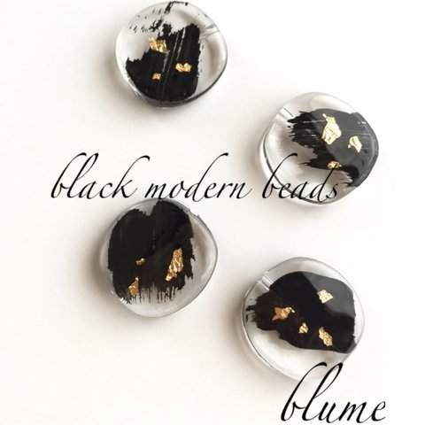 再販67【ビーズ】  black modern beads.