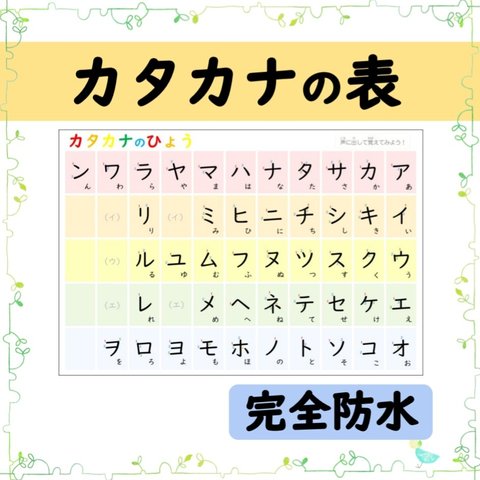 ③カタカナの五十音・あいうえお表ポスター☆書き順・ひらがな付き◎お風呂で使える防水加工対応ポスター