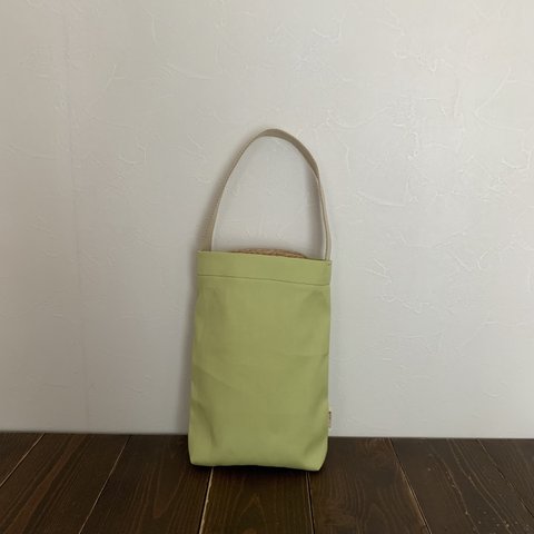 シンプルなシューズバッグ/黄緑色の帆布