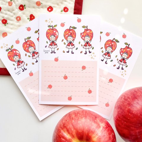 3枚組🍎三つ子のりんご姫🍎手描きポストカードセット