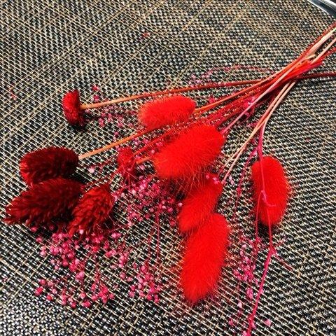花材　赤系4種小分け　　ハーバリウム