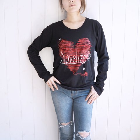 【再販】おとなのロングTシャツ　*LOVE-Tee*　＊ブラック＊