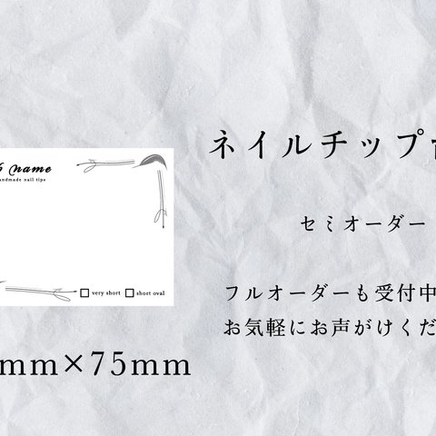 No.027 セミオーダー　ネイルチップ台紙　100枚