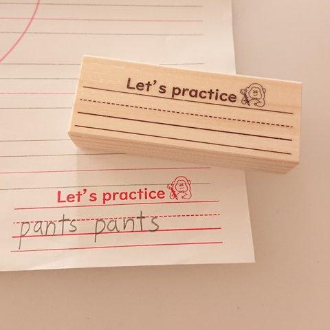 ノート代わりになる☆ごりらver.【英語罫線はんこ どこでも Let's practice】