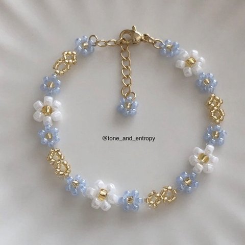 パールブルーのきれい目ブレスレット / Pearl blue bracelet