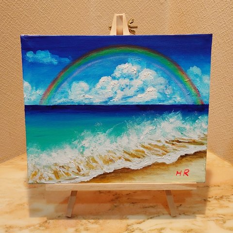 油絵 虹の海