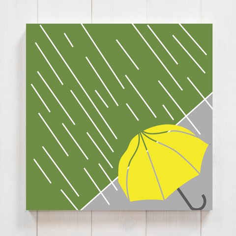 雨傘　正方形キャンバスプリント・ファブリックパネル　